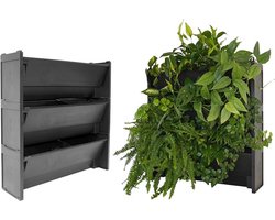 Zylo® Verticale Tuin met Watersysteem - Verticale Moestuin - Watersysteem - Zwart - 60cm x 15cm x 60cm