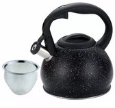 Bol.com Kinghoff Waterkoker met Zeef - Roestvrij Staal 1.2L - Zwart Marmer Design - Geschikt voor Alle Kookplaten Inclusief Indu... aanbieding