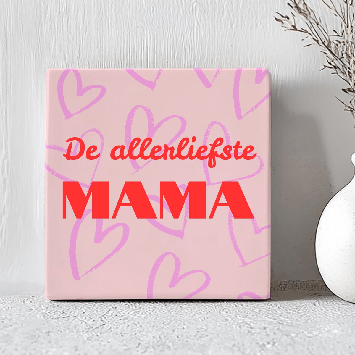 Printazzy - Tegeltjes met Tekst - De Allerliefste Mama - Moederdag Cadeautje - Decoratie Woonkamer - Onderzetters voor Glazen