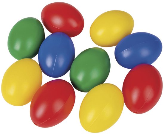Gekleurde plastic eieren 10 stuks - Paasdecoratie / Paasversiering