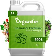 Plantenvoeding All-In-One (5L voor 500L) - Plantenvoeding Kamerplanten - Plantenvoeding Vloeibaar - Meststof - Planten Voeding - Voor Kamerplanten, Balkonplanten, Potplanten, Buitenplanten en Moestuin - Organifer
