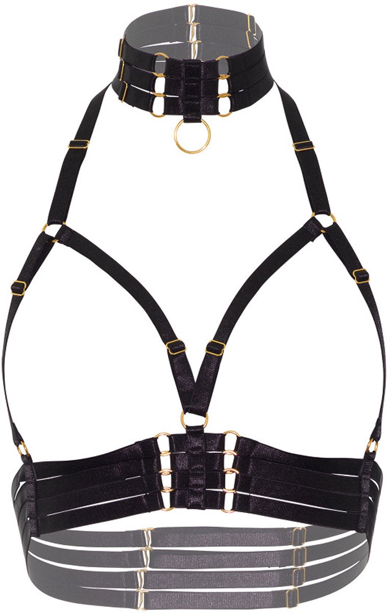 Kinky Diva Harnassen - Open Cup Bra Plus O-Ring Collar