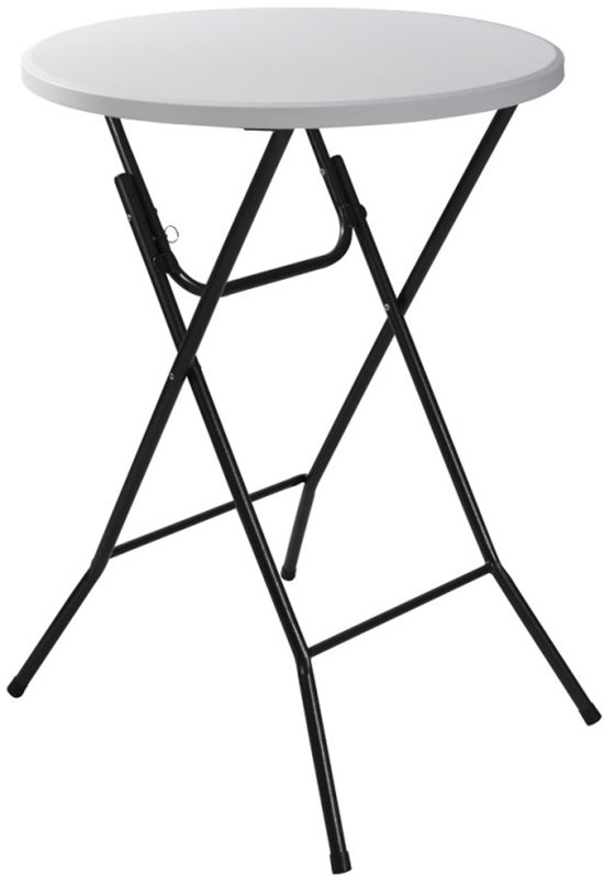 Statafel opvouwbaar rond ø80x110 cm - wit | bol