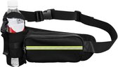 Heuptasje Met Fles Houder - Heuptas Wandelen Met Flessenhouder - Buideltas Outdoor Met Drinkfles - Ideaal Voor Festival Of Vakantie - Multifunctionele Riem - Vverstelbaar - Voor Wandelen, Hondenwandelingen, Outdoor-Activiteiten - Zwart - reflecterend