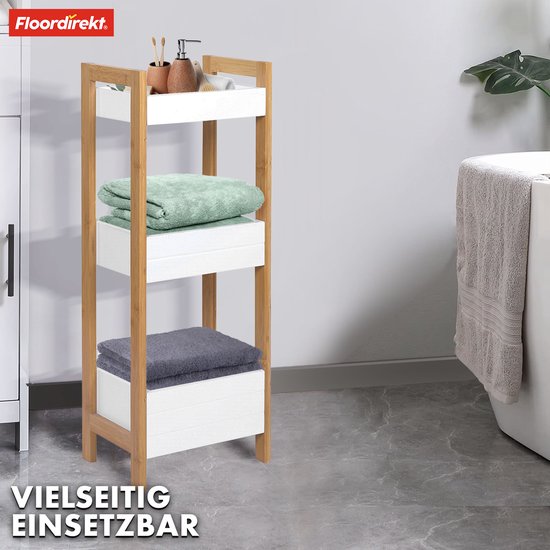 SMIBUY Opbergplank in de badkamer, 5-laags bamboe rek organizer, multifunctionele rek voor woonkamer slaapkamer keuken (Walnoot