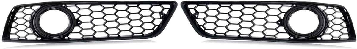 Mistlamp Grille Covers - Honingraat Zwart - Voor Audi A3 8P (2009-2012) - Voorbumper Accessoire