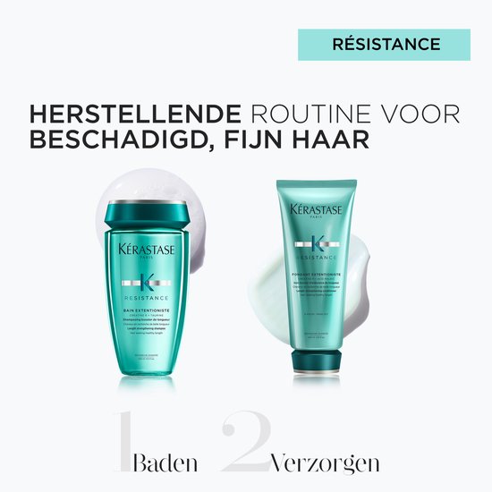 Kérastase Résistance shampoo et après-shampoing, partie d'une routine.