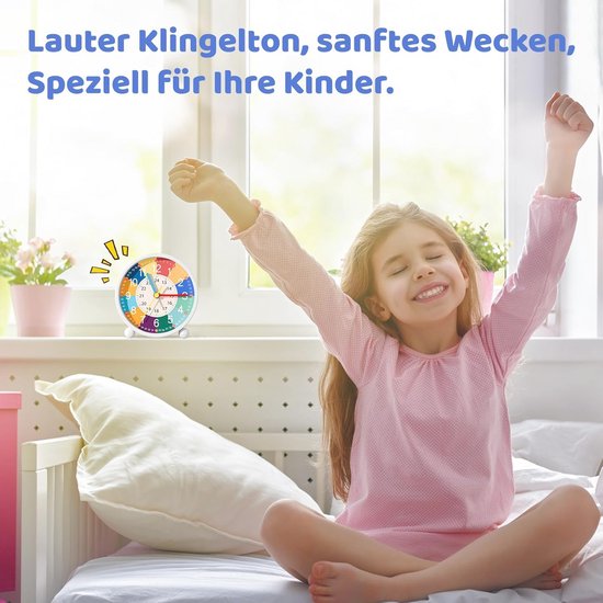Stil Kinderwekker met Nachtlampje en Zachte Wekgeluiden voor Meisjes — afbeelding 5