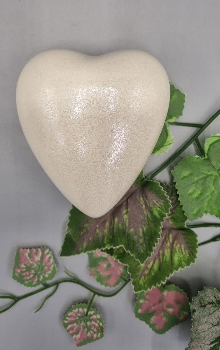Mini Urn - Keramiek - Hart - Wit - 100ml - 1 askamer - Hand-made