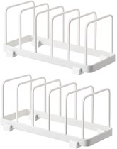 Unyqoos ® Porte-assiettes et organiseur de cuisine pour plus d'efficacité et de Cuisine, 2 pièces, Wit