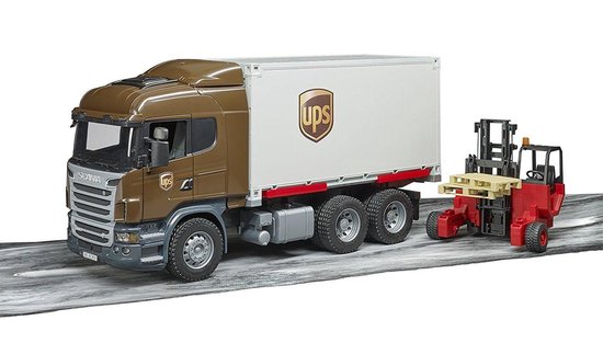 Scania R-Serie UPS Vrachtwagen | Met Heftruck Bruder - Bruder