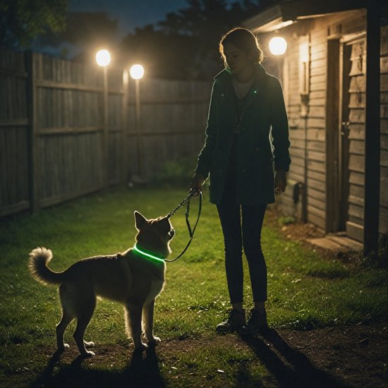 Collier pour chien LED lumineux - Siècle des Lumières de laisse pour chien rechargeable - Colliers d'éclairage pour chien lumineux - Taille unique - Rose