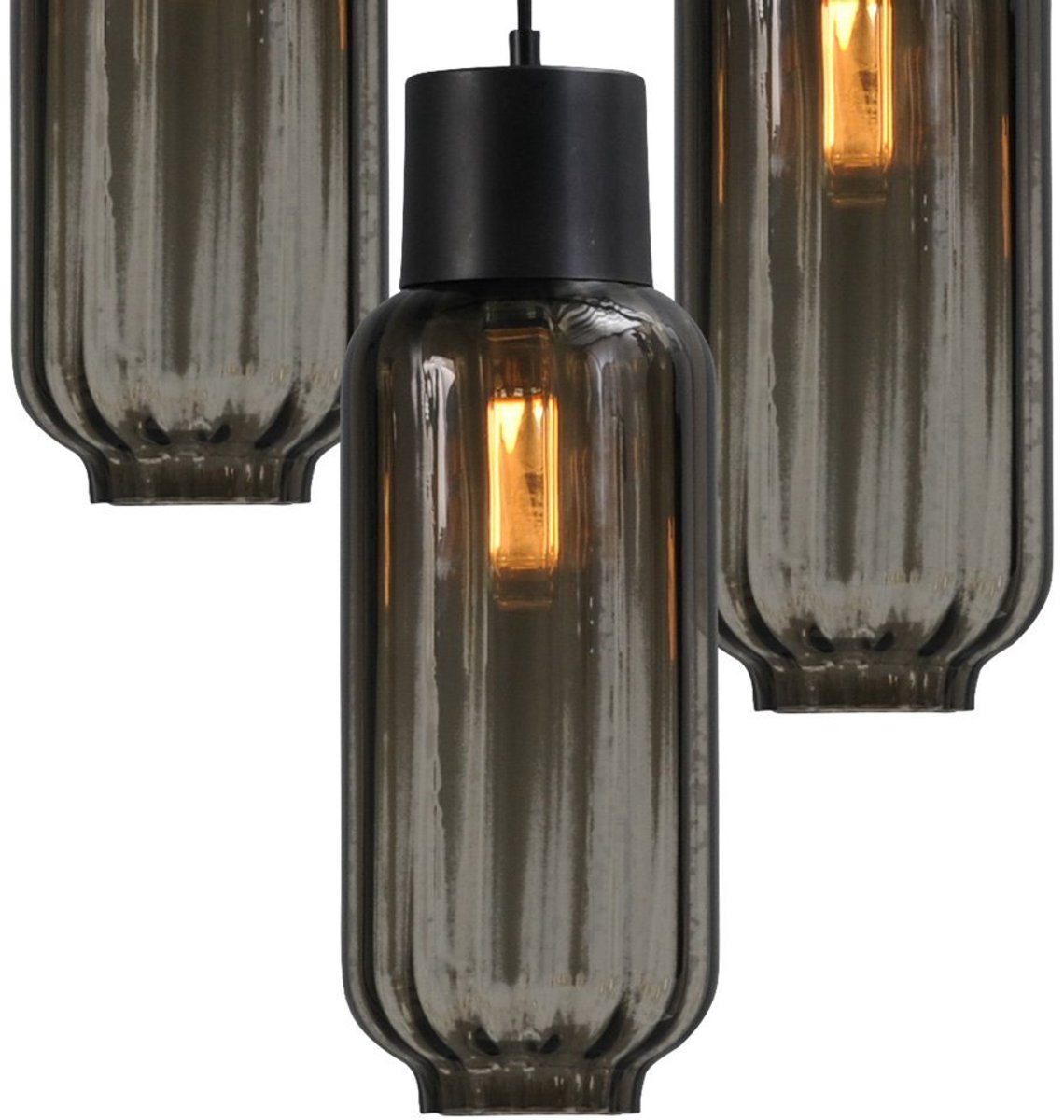 Masterlight Lett Hanglamp - Ø35cm - 3-lichts E27 - Zwart