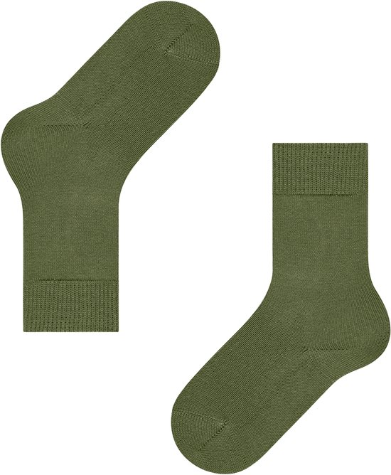 Groene Falke sokken met geribbelde boord en hak.