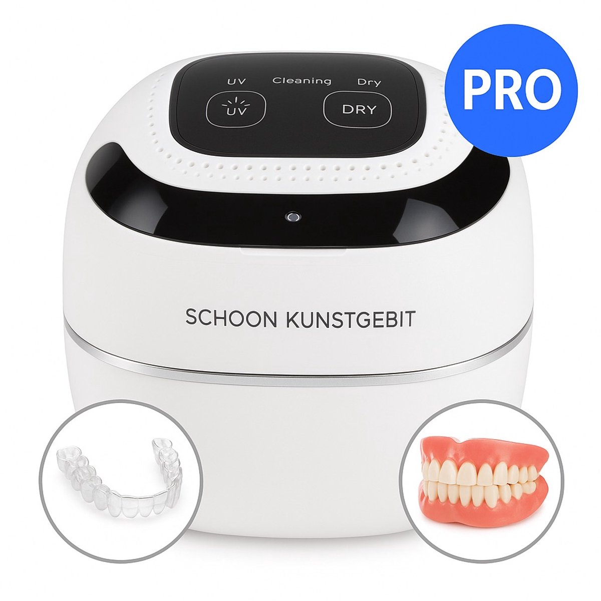 Professionele Ultrasoon Reiniger – Kunstgebit & Prothese Schoonmaken – Voor Aligner, Invisalign, Beugel & Sieraden – 45.000Hz Dieptereiniging
