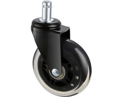 Bureaustoel Rollen, 5 Stuks - 7,6 Cm Diameter - Zwaar Belastbaar Tot 59 Kg - Universeel Toepasbaar