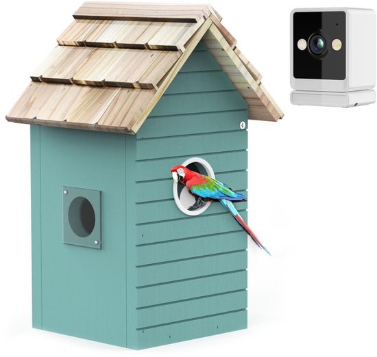 RainBean vogelhuisje voor buiten, slim vogelhuisje, houten, hangend, tuin DIY vogelhuisje, vogelhuisje met camera