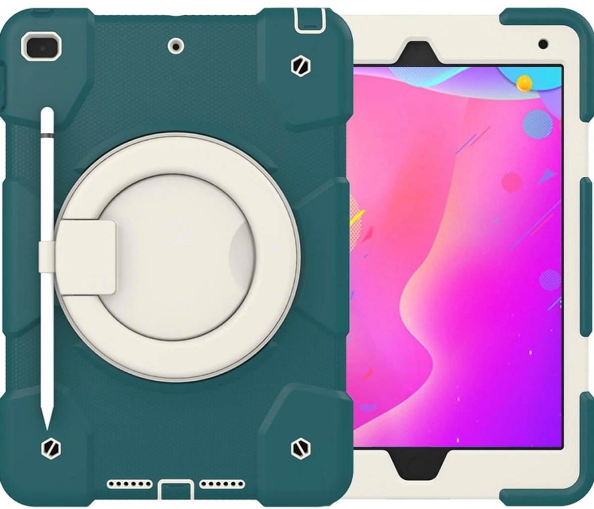 Tablethoes geschikt voor iPad 9e/ 8e / 7e generatie 10.2 inch donker groen