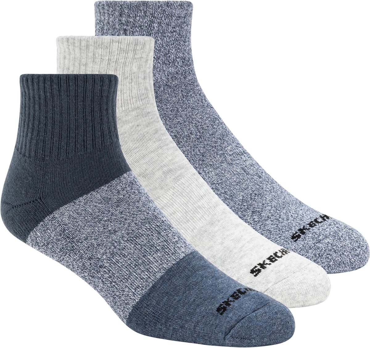 Skechers 3pk Mens Qtr Colorbloc Socks, Mannen, Veelkleurig, Sokken, maat: 41-46
