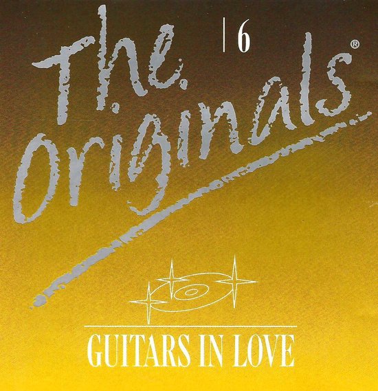 Albumhoes "The Originals" met de tekst "Volume 16" en "Guitars in Love". Achtergrond is geel/oranje.