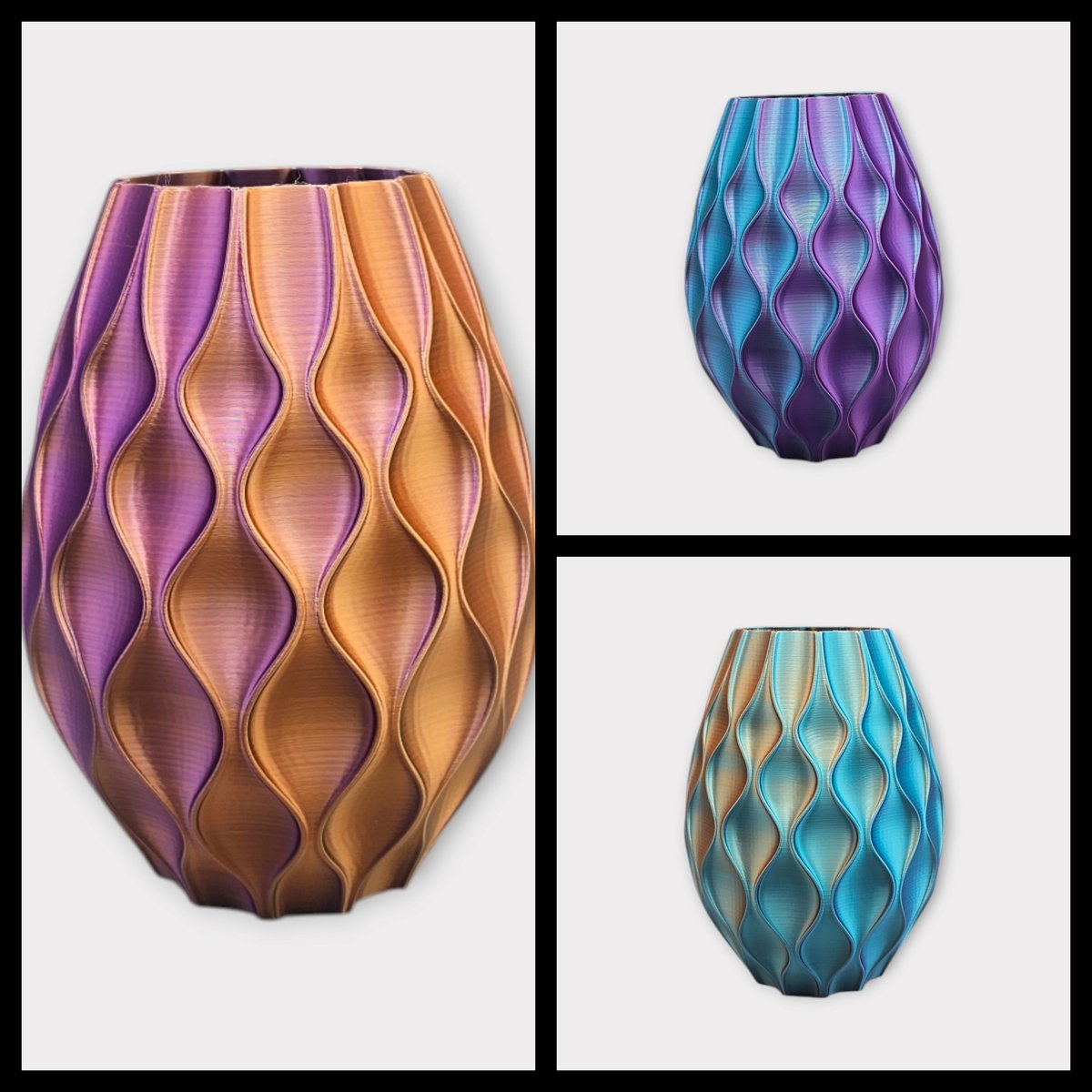 Layerzz - trendy vaas Granaat - droogbloemen en zijdebloemen -uniek- meerkleurig- goud blauw paars