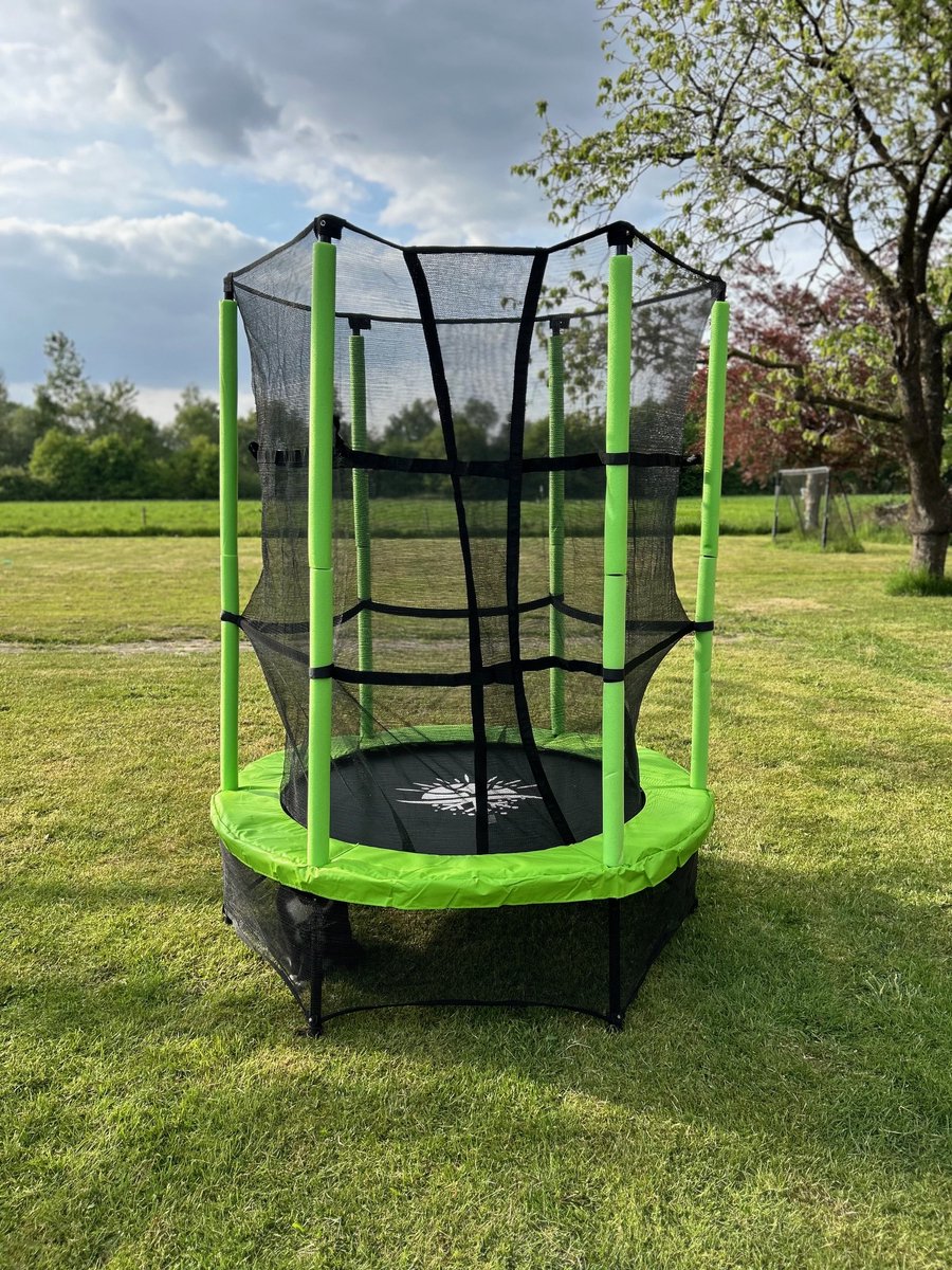 Rijoka Kinder Trampoline Met Veiligheidsnet - Ø140 x 180cm - Indoor & Outdoor Kindertrampoline - Speeltoestel – foto 2
