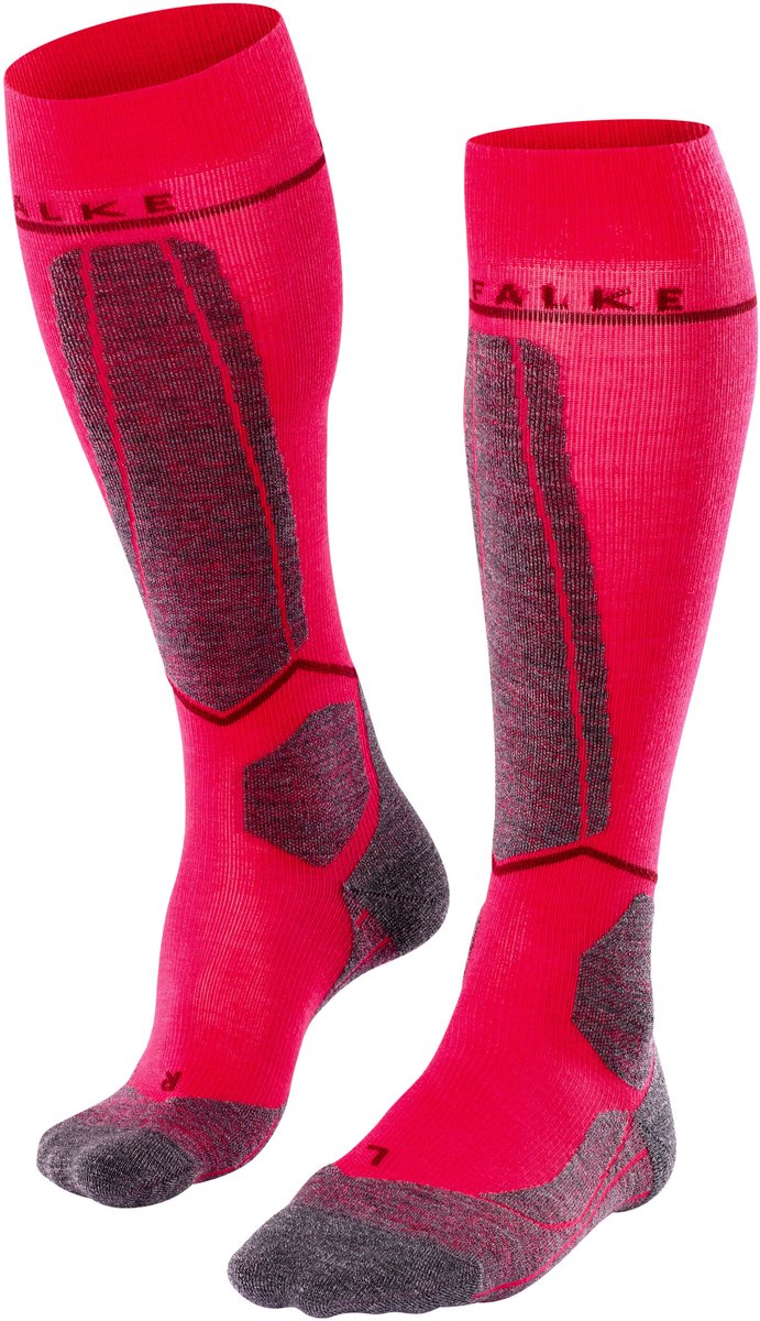 FALKE SK4 met compressie wol functioneel materiaal compressie skisokken dames Rood