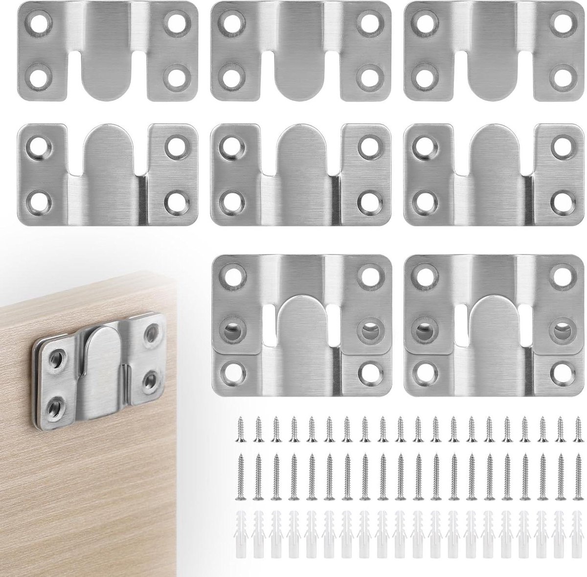 10 stuks verborgen montagebeugelgesp voor meubelverbinder haken van roestvrij staal hardware voor wandmontage - voor het ophangen van foto's en spiegels