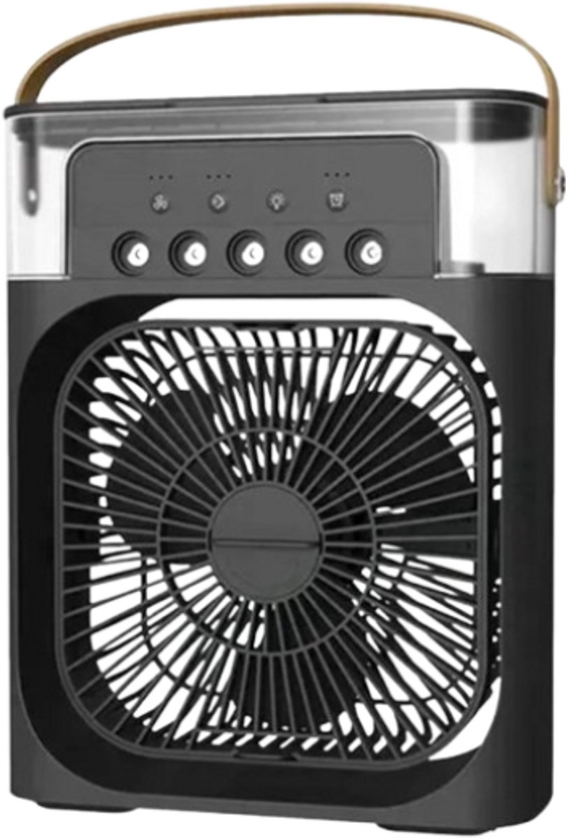 Gabrys® mini Airconditioners Draagbare Koelventilator Led Nachtlampje Water Mistpret 3 In 1 Lucht Voor Thuis - ventilator - zwart - thuis - kantoor - school - zomer - koeling - airconditioning - Kamperen - Luchtkoeler - Aircooler - Tafel Ventilator