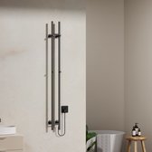Bol.com BELRAD ROD STAAFHANDDOEKDROGER - ELEKTRISCH - DUBBEL - 120W - Ø25CM - 150X168X127 CM - GUNMETAL aanbieding