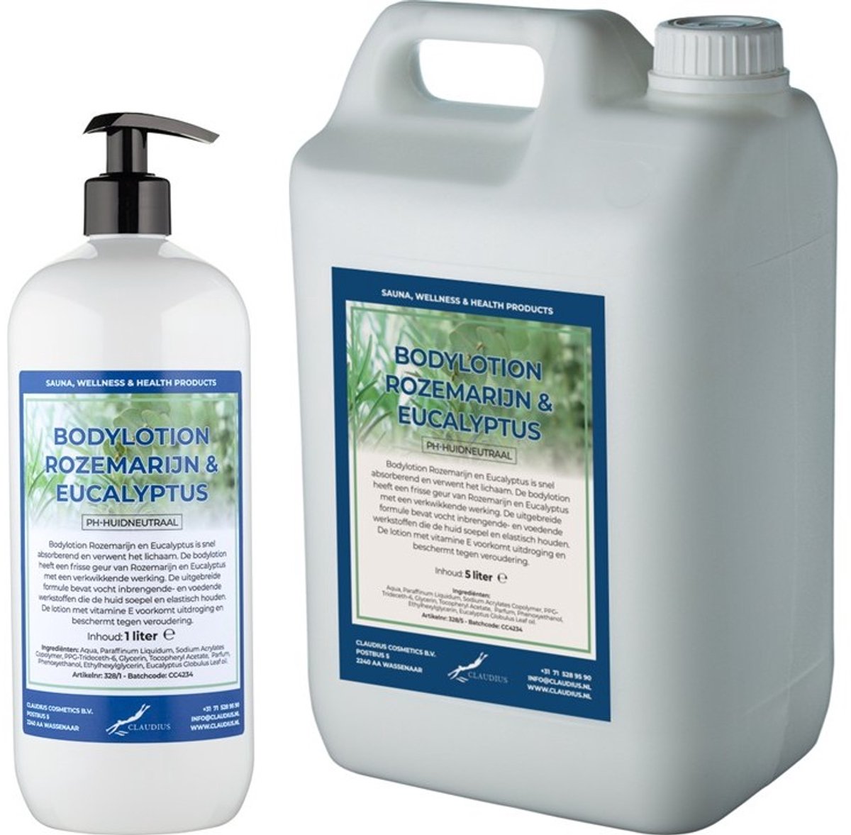 Bodylotion Natural Spa 1 liter met gratis pomp - hervulbaar + Jerrycan 5 liter navulling