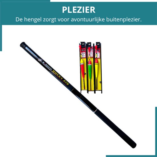 Kinder Vishengel incl. dobber, draad & haakje - Vishengel 270 cm - SEVEND® — afbeelding 5