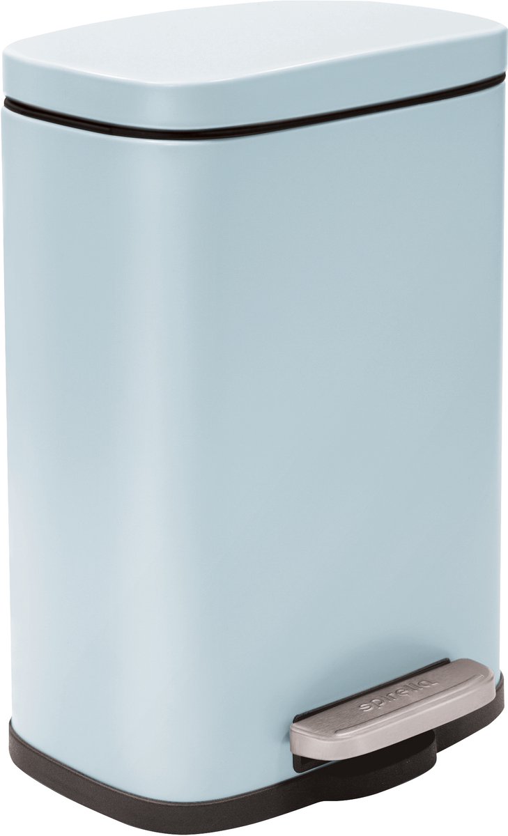 Spirella Pedaalemmer 5L – AKIRA – Blauw – Stalen Prullenbak voor Badkamer