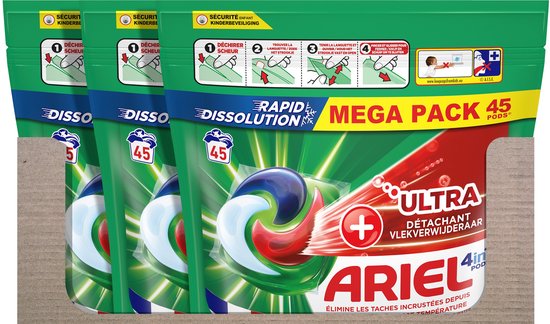 Ariel 4in1 Wasmiddel Pods +Ultra Vlekverwijderaar