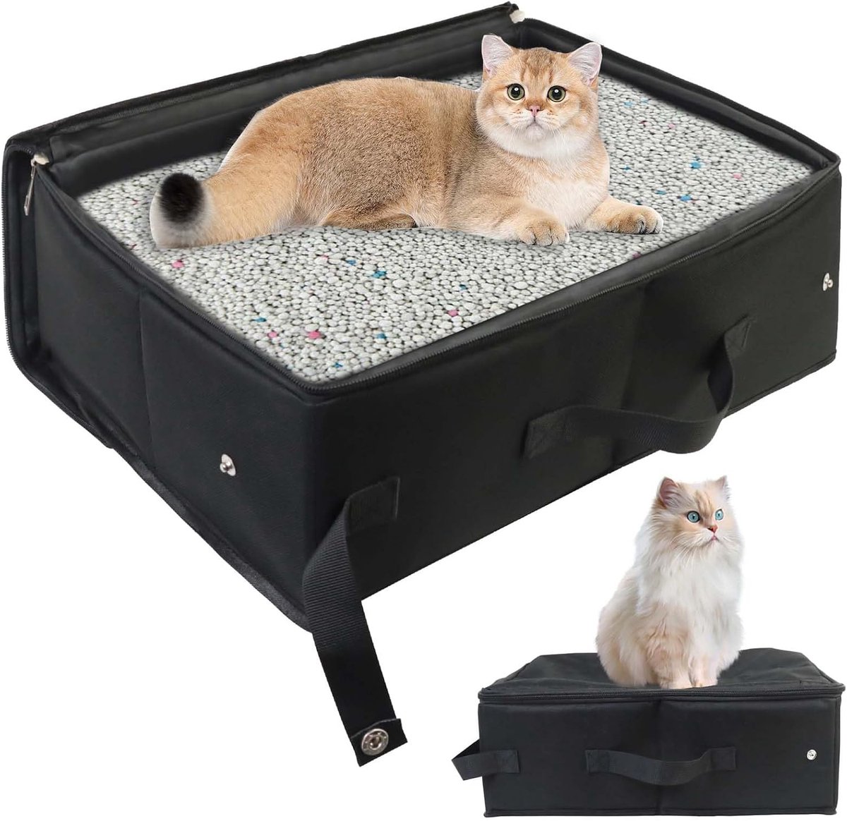 Ibenzoa® Compacte en Duurzame Opvouwbare Reistoilet voor Katten – Perfect voor Reizen en Dagelijkse Gebruik