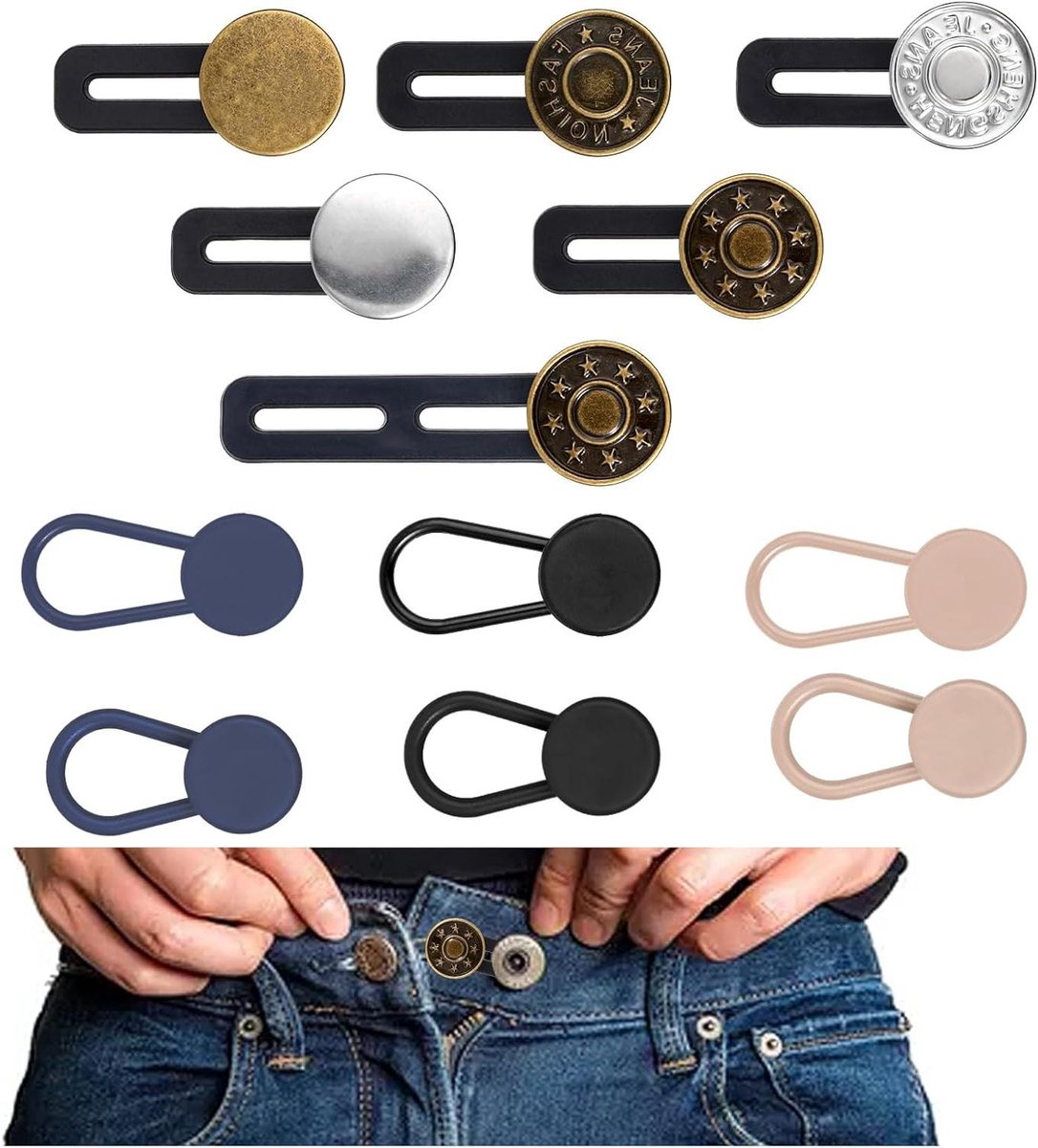 12 stuks broekbandverlenging knoopverlenging voor broeken - zwangerschap voor heren en dames jurken overhemden (12 stuks)