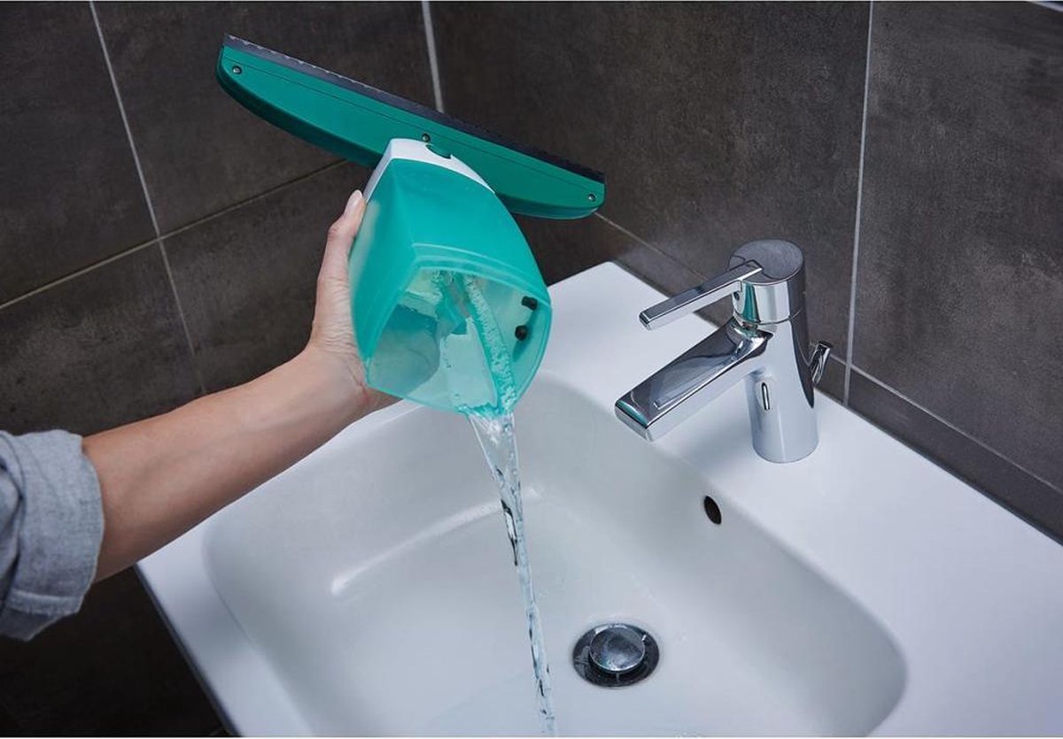 Leifheit Dry & Clean - raamzuiger met steel (43 cm) en inwasser - click system thumbnail 5