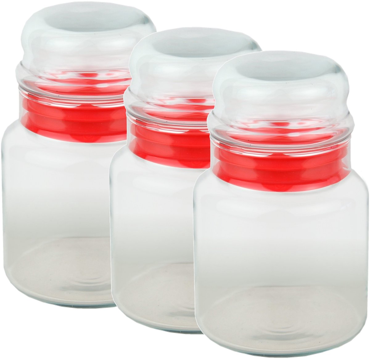 Set van 3 Prestige voorraadpotten - 290 ml kristallen glazen voorraadpot met smaakdop