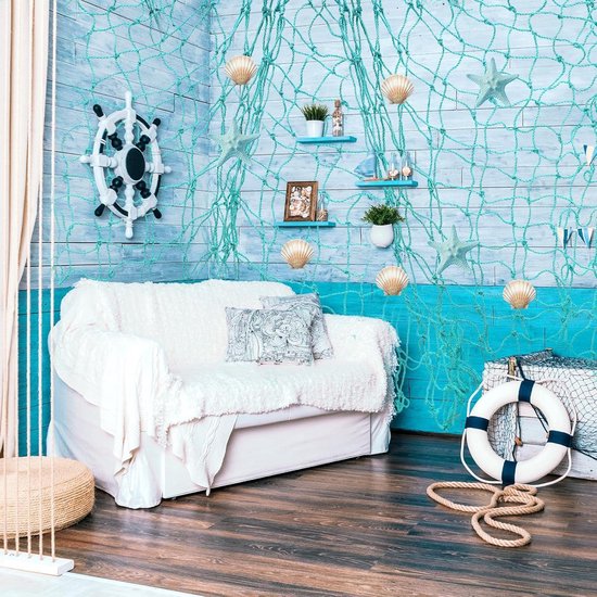 Filet De Pêche Décoratif 100x200 Cm - Décoration Maritime Pour Fêtes, Mariages, Restaurants, Chambres