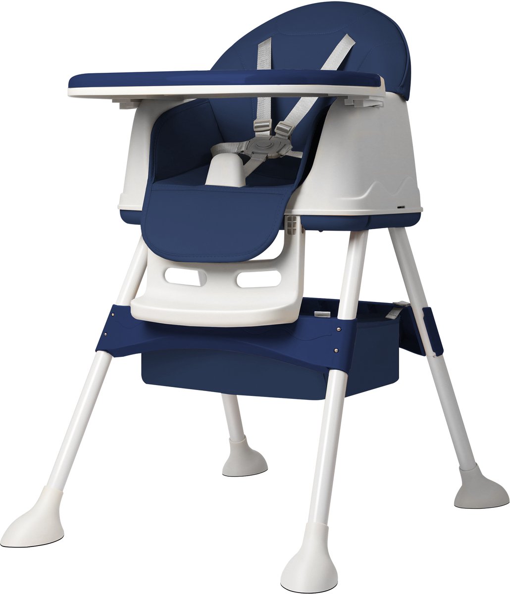 Aufun 3-In-1 Kinderstoelen, Kinderstoel, Eettafel, Babystoel, Babywalker, Babywalker, Stoelverhoger, Kinderzitje Voor Baby'S Van 6-36 Maanden, Tafel, Stoel Met Tafel En Wielen, Dienblad, Draagbaar, Blauw