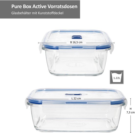 Set van 2 Pure Box Active voorraadpotten van 122 cl - 5088000
