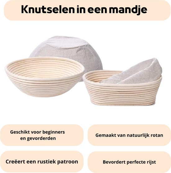 Rijsmandje, Banneton, rond riet inclusief deegkleed | Jay's Bakeshop Rijsmandje, Banneton, rond riet inclusief deegkleed | Jay's Bakeshop