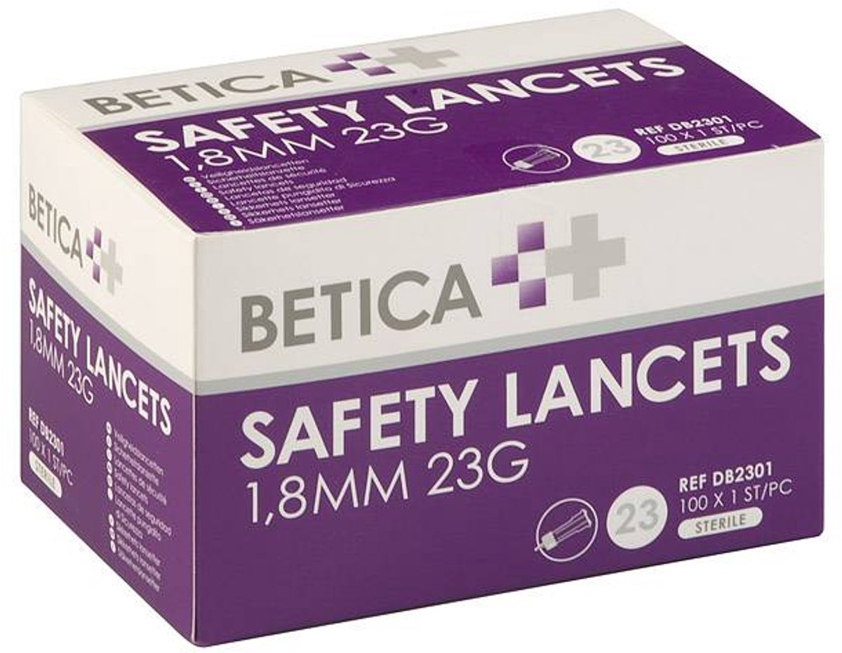BETICA - Safety Lancets - 1.8mm x 30G - 100x 1st/pc - DB3002