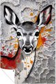 Hert, Street Art, Grijs, wit, zwart, oranje, rood