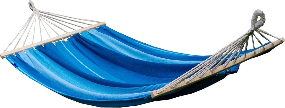 Potenza® Hangmat met SPREIDSTOK - 2 persoons - EXTRA STEVIG - UV bestendig - Blauw - Acadia XL