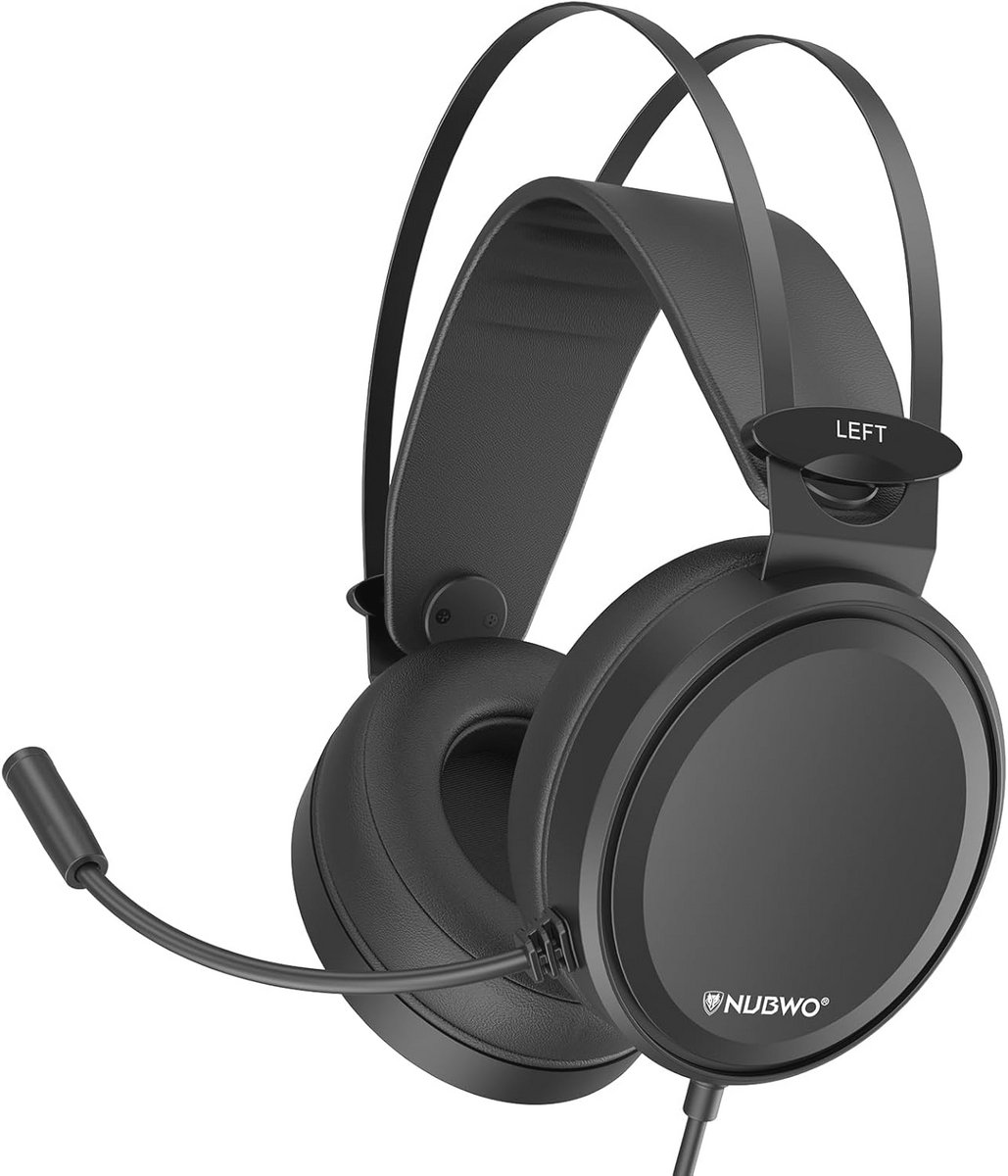 Gaming Headset voor PS4, Xbox One & PC - Bekabelde Over-Ear Hoofdtelefoon met Ruisonderdrukkingsmicrofoon - Zwart