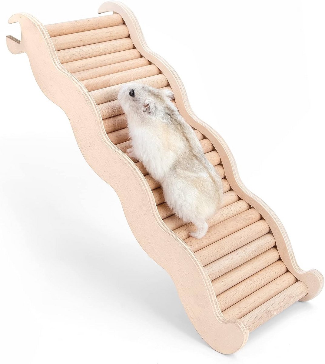 Houten Ladderbrug voor Hamsters, Gerbils en Kleine Dieren – Klimspeelgoed voor Huisdieren