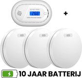 Bol.com Aroha Safety Pro brandpreventieset - 3 Rookmelders & 1 CO melder - 10 jaar batterij & sensor - Extra dun design brandmel... aanbieding