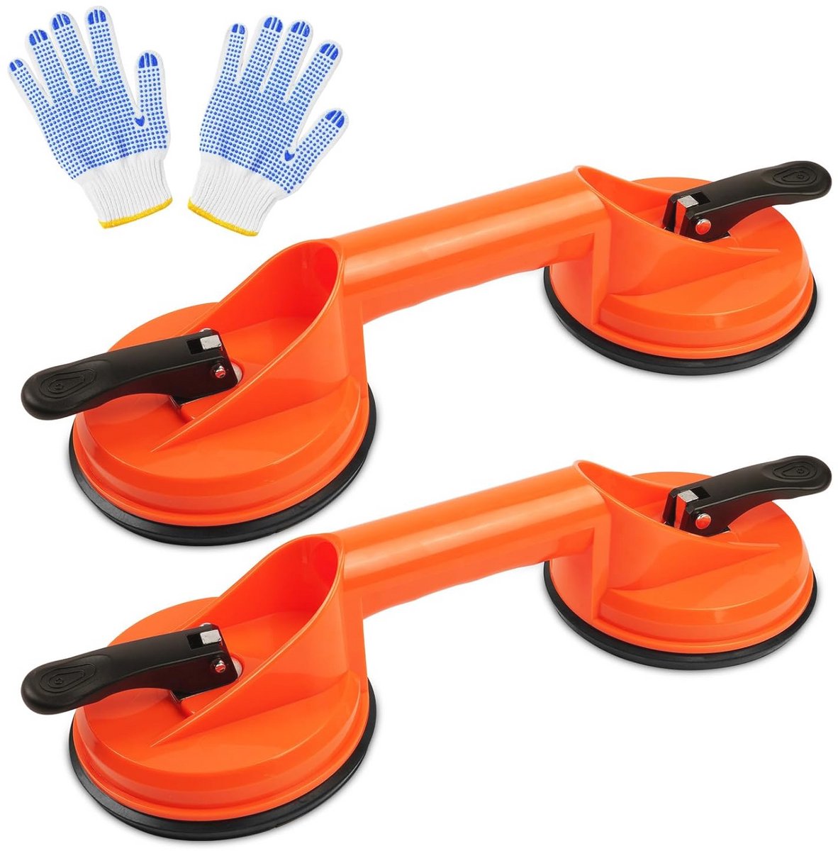 Dubbele zuignap voor glas en tegels - 130 kg capaciteit - Ergonomische handgreep - Perfect voor meubels en vloeren