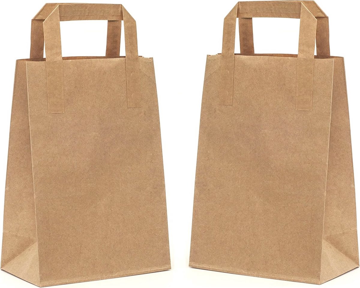 Draagbare papieren zakken 18x23cm - Herbruikbare kraftpapieren tas voor cadeaus en creatieve projecten